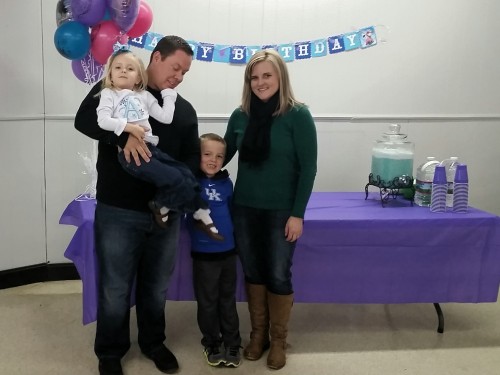 A family photo during a birthday party